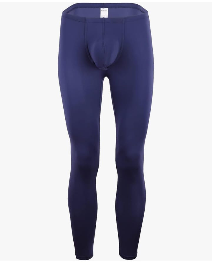 Men's Ice Silk Underwear Pants Low Rise Long John Leggings